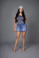 Jeans mujer Sassari Jeans modelo falda short